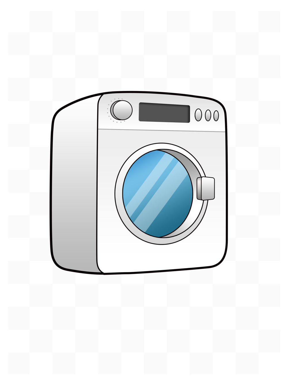 卡通手绘家用电器全自动洗衣机